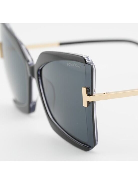 Tom Ford Gia FT0766 03A Sunglasses Black Butterfly Frame, Grey Lenses
